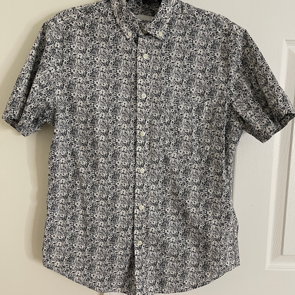 Black and White Flower Casual Shirt